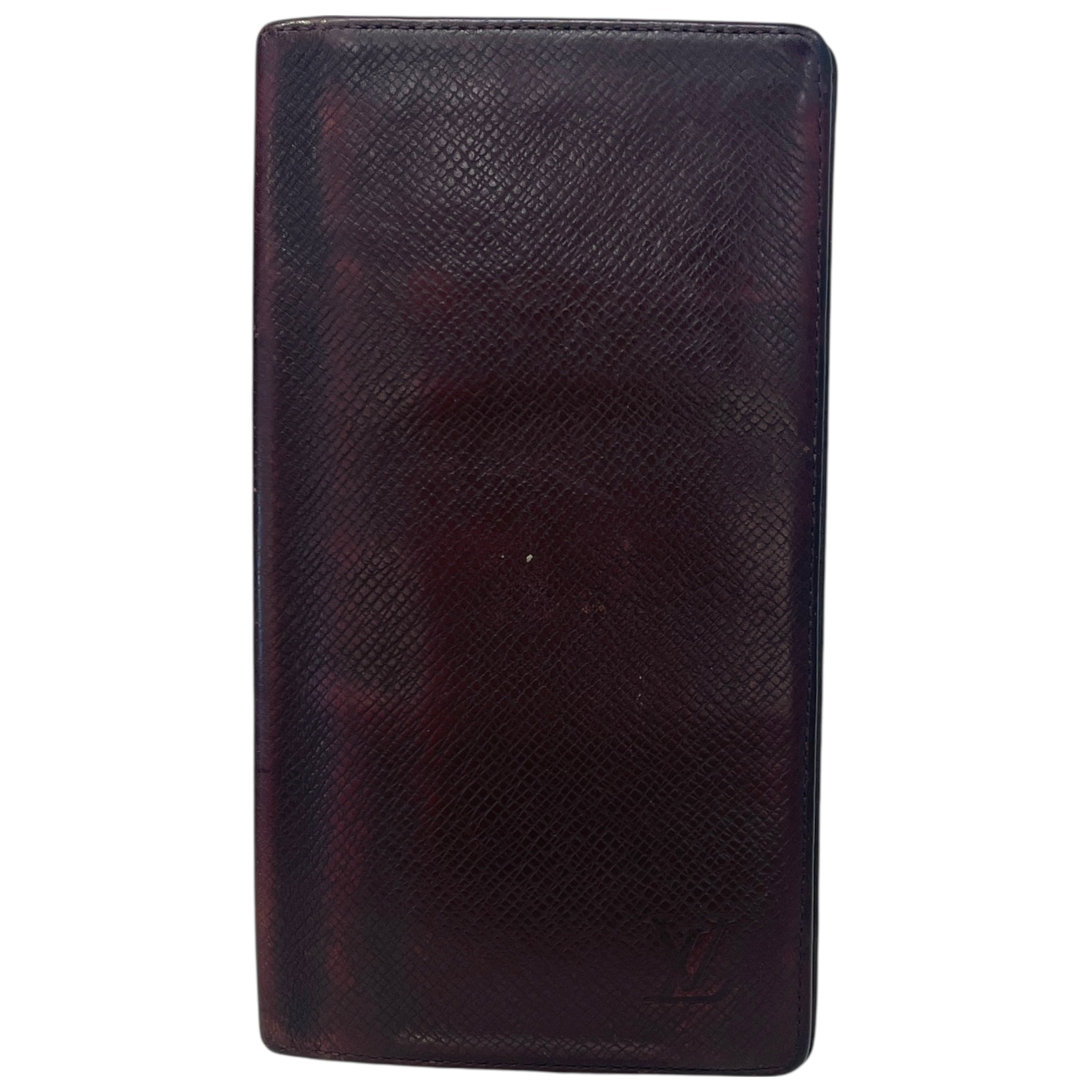 LOUIS VUITTON/Long Wallet/Leather/RED/Portefeuille Brazza