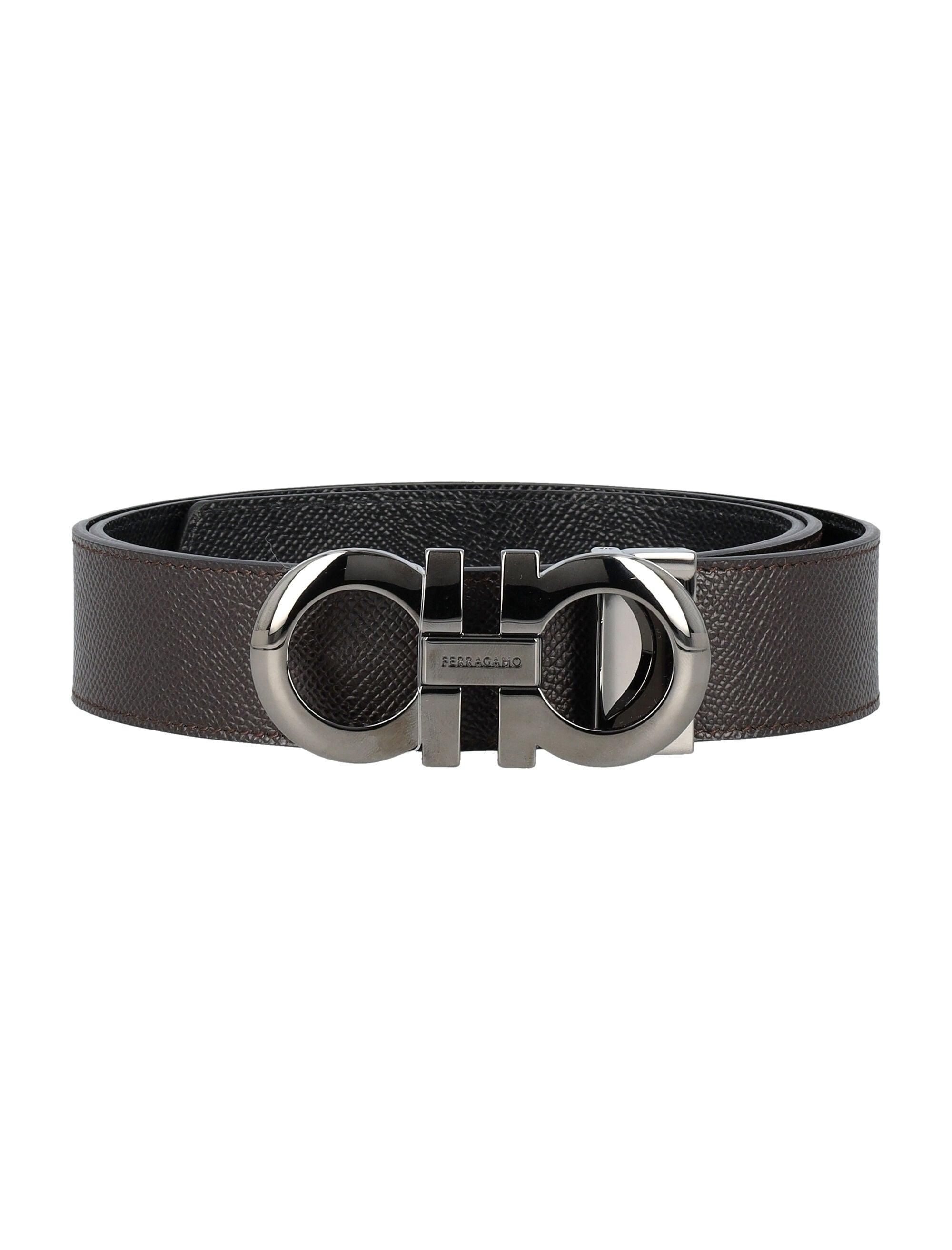 Ferragamo Reversible and Adjustable Gancini Hook Belt - 3.5 cm Height