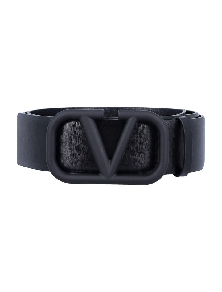 VALENTINO GARAVANI Signature Leather Belt with Vlogo Buckle - 4cm