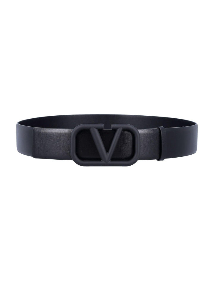 VALENTINO GARAVANI Signature Leather Belt with Vlogo Buckle - 4cm