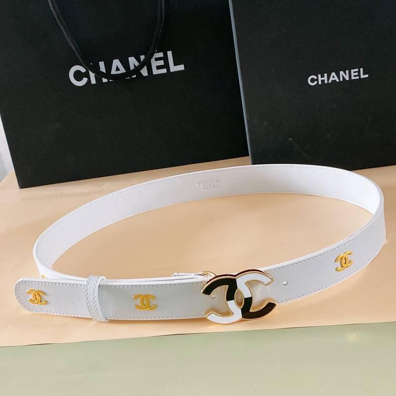 Chanel Women Logo Banding Belt 'White'