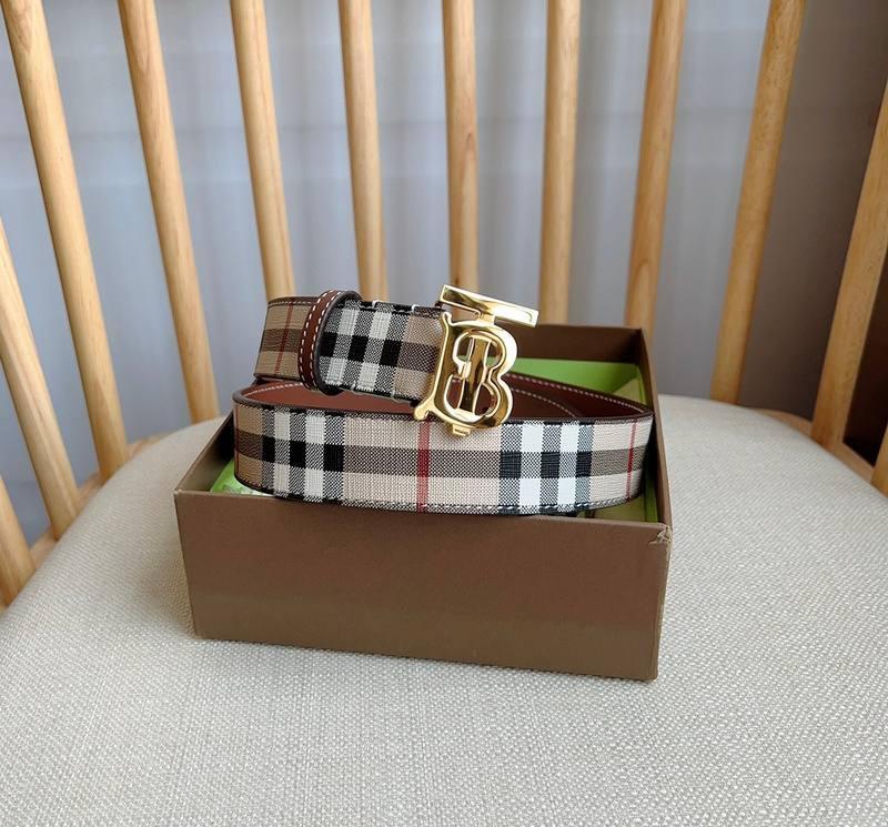 Burberry TB Belt E-Canvas & Leather Vintage