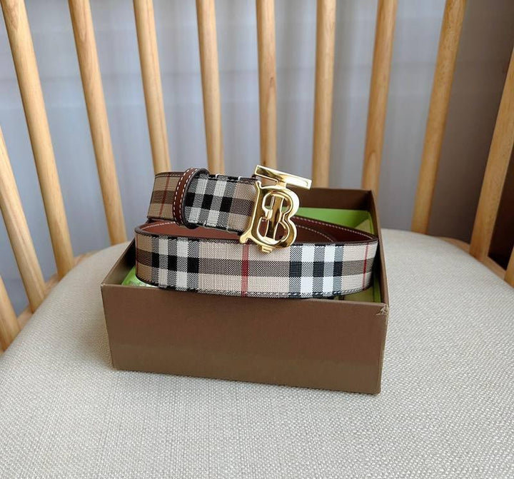 Burberry TB Belt E-Canvas & Leather Vintage