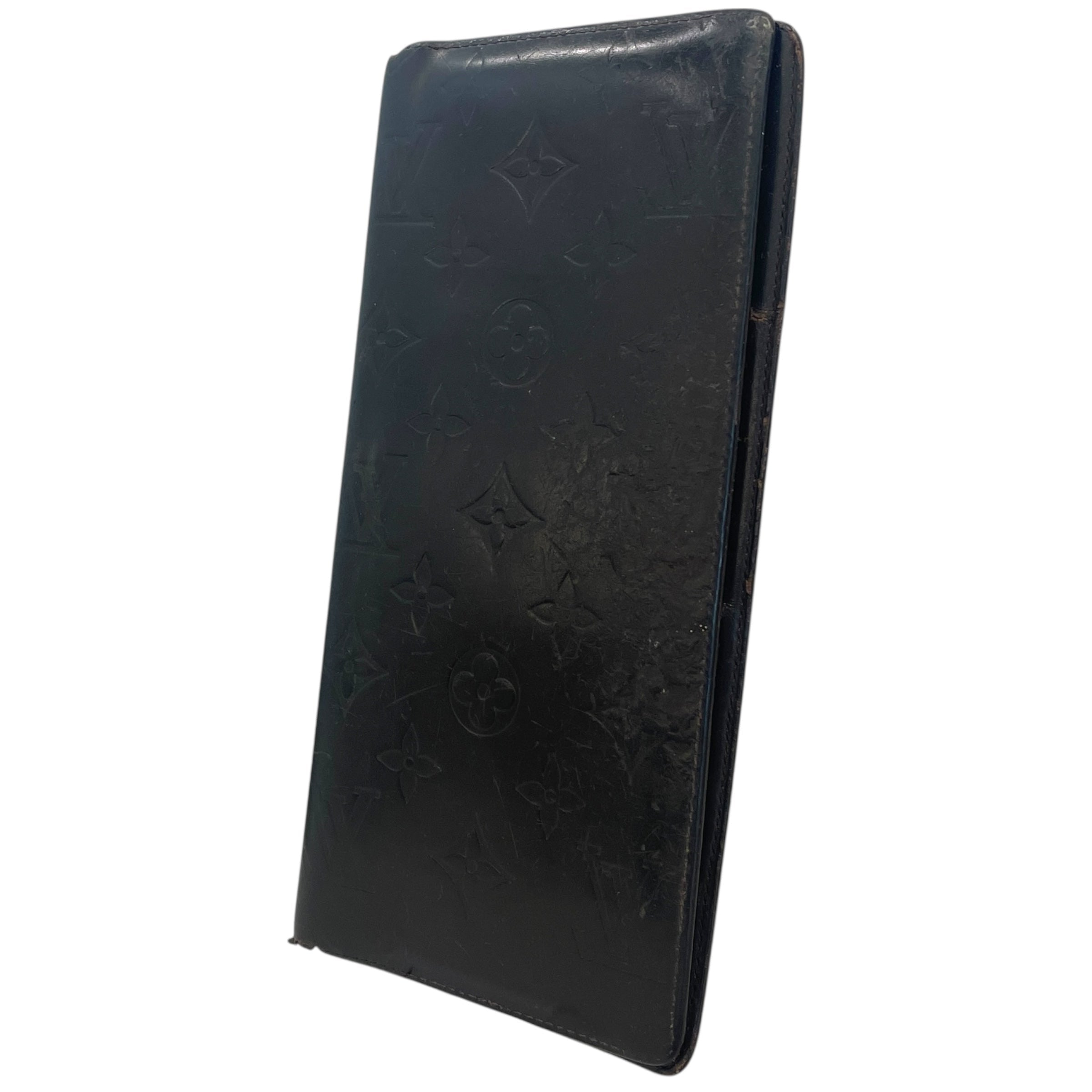 LOUIS VUITTON/Long Wallet/Monogram/Leather/BLK/Portefeuille Brazza
