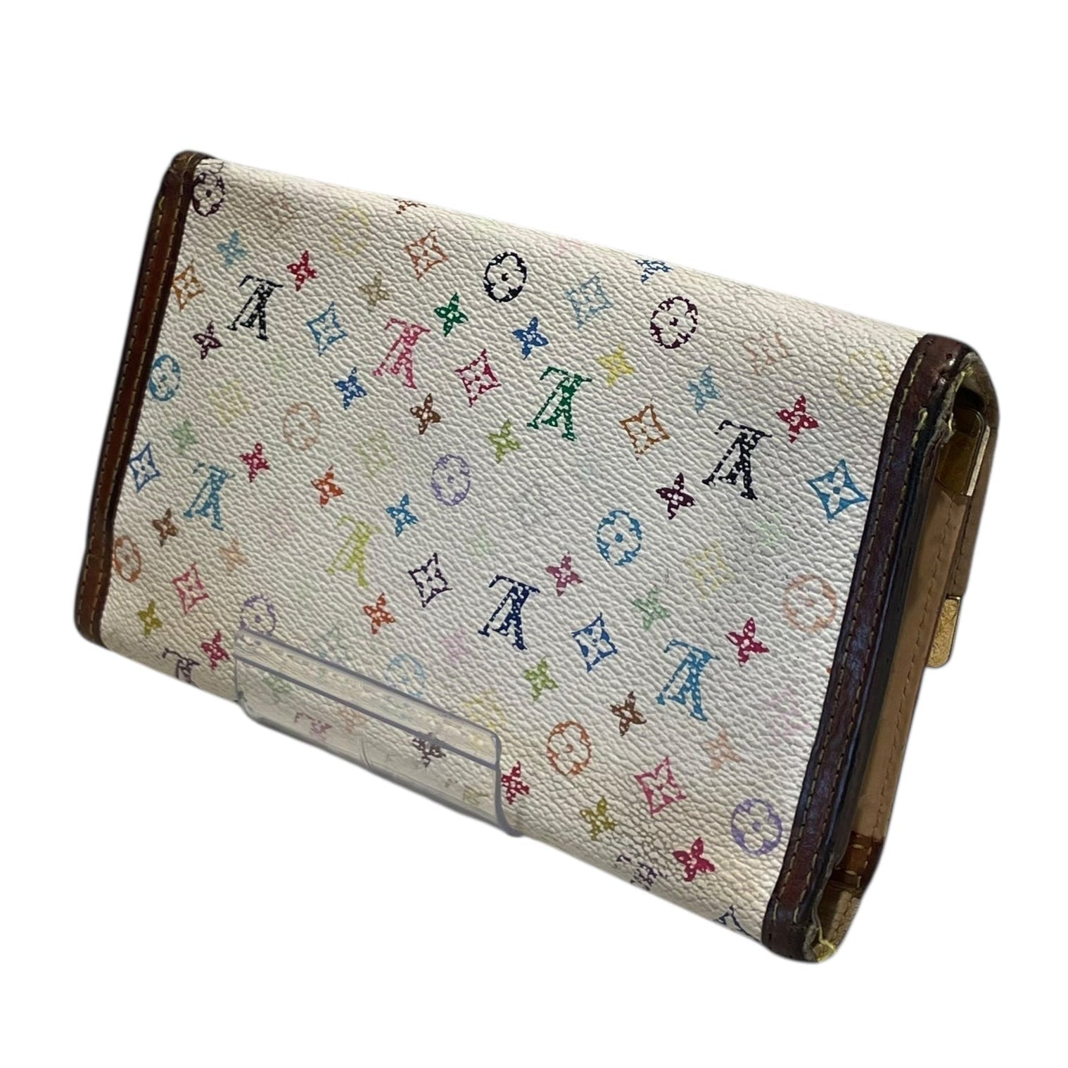 LOUIS VUITTON/Long Wallet/M/Monogram/Leather/WHT/