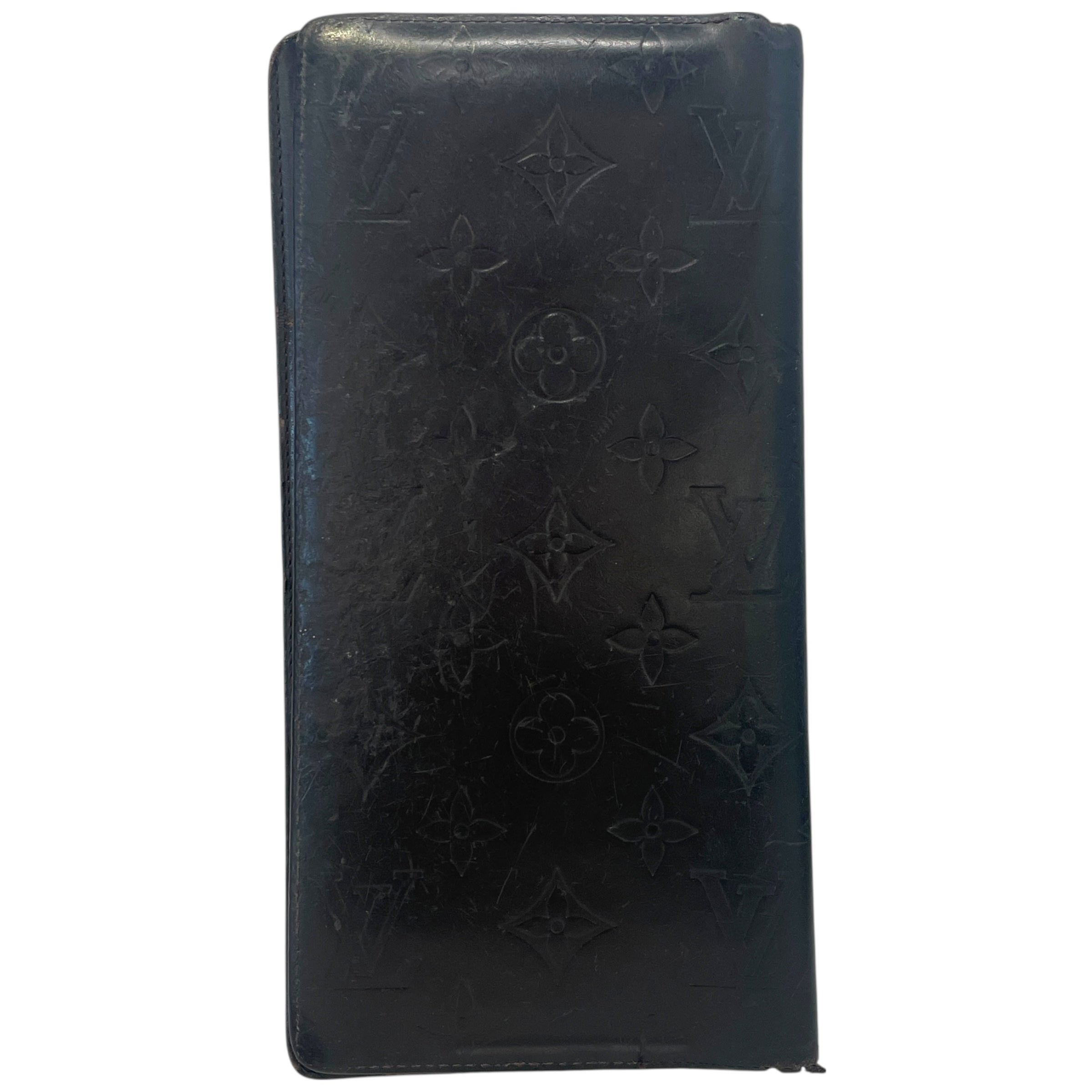 LOUIS VUITTON/Long Wallet/Monogram/Leather/BLK/Portefeuille Brazza