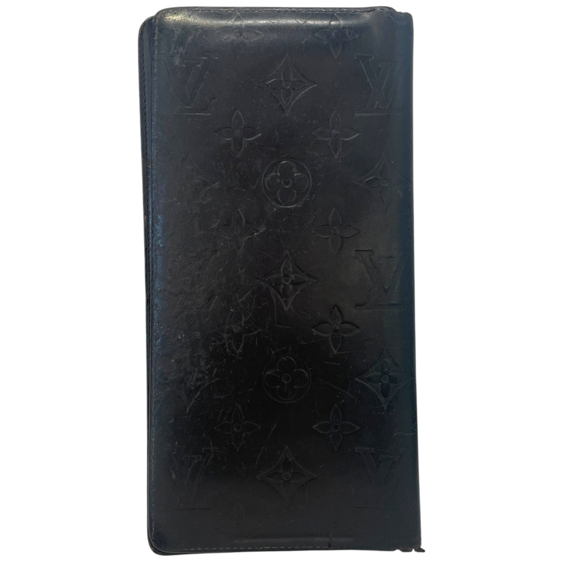 LOUIS VUITTON/Long Wallet/Monogram/Leather/BLK/Portefeuille Brazza