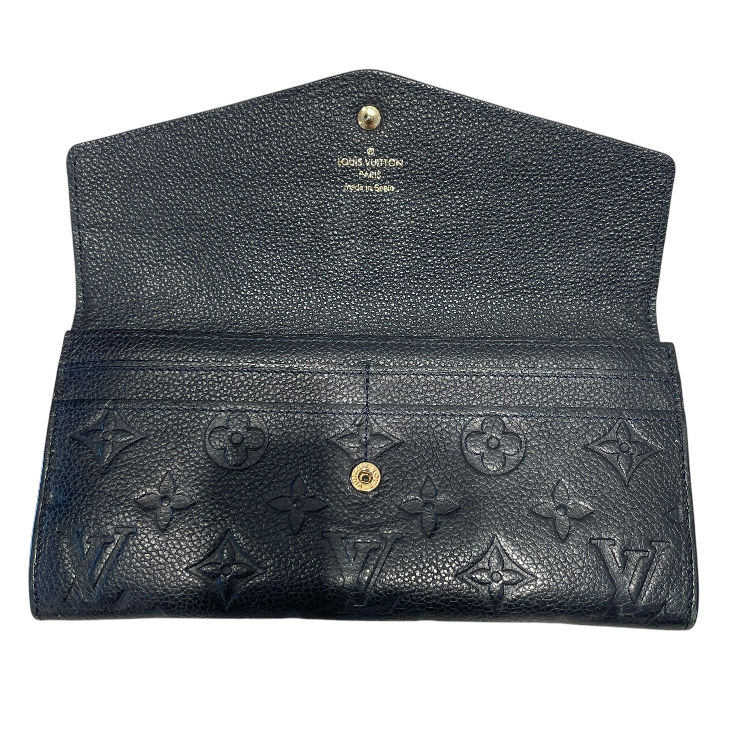 LOUIS VUITTON/Long Wallet/Leather/BLK/solid ca0152