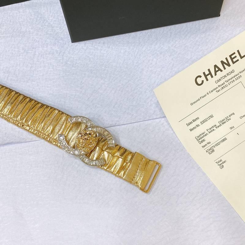 Chanel Leather Women’s Belt 'Yellow'