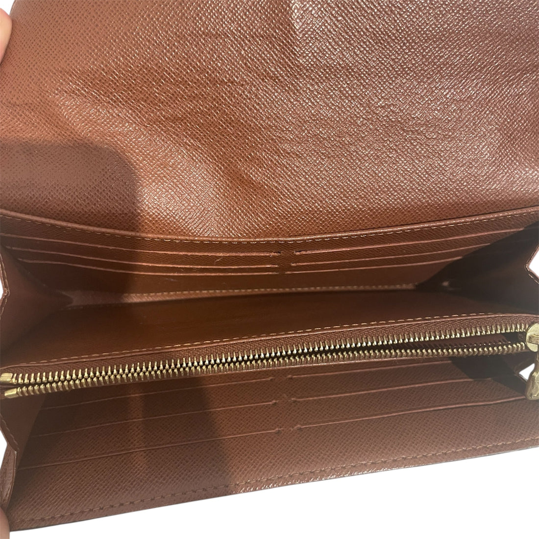 LOUIS VUITTON/Long Wallet/Monogram/Leather/BRW/