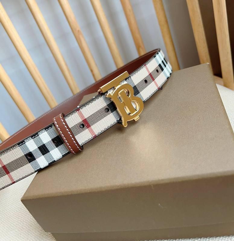 Burberry TB Belt E-Canvas & Leather Vintage