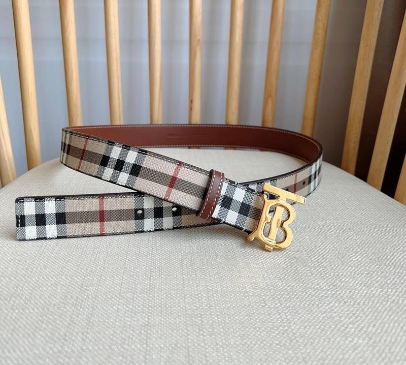 Burberry TB Belt E-Canvas & Leather Vintage