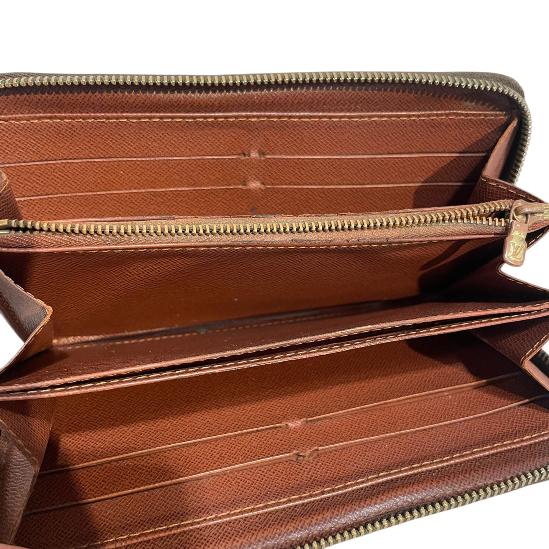 LOUIS VUITTON/Long Wallet/Monogram/Leather/BRW/Monogram Zippy