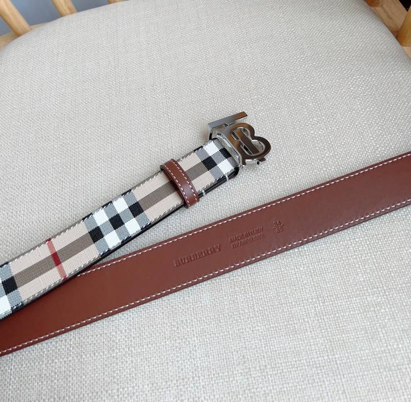 Burberry TB Belt E-Canvas & Leather Vintage