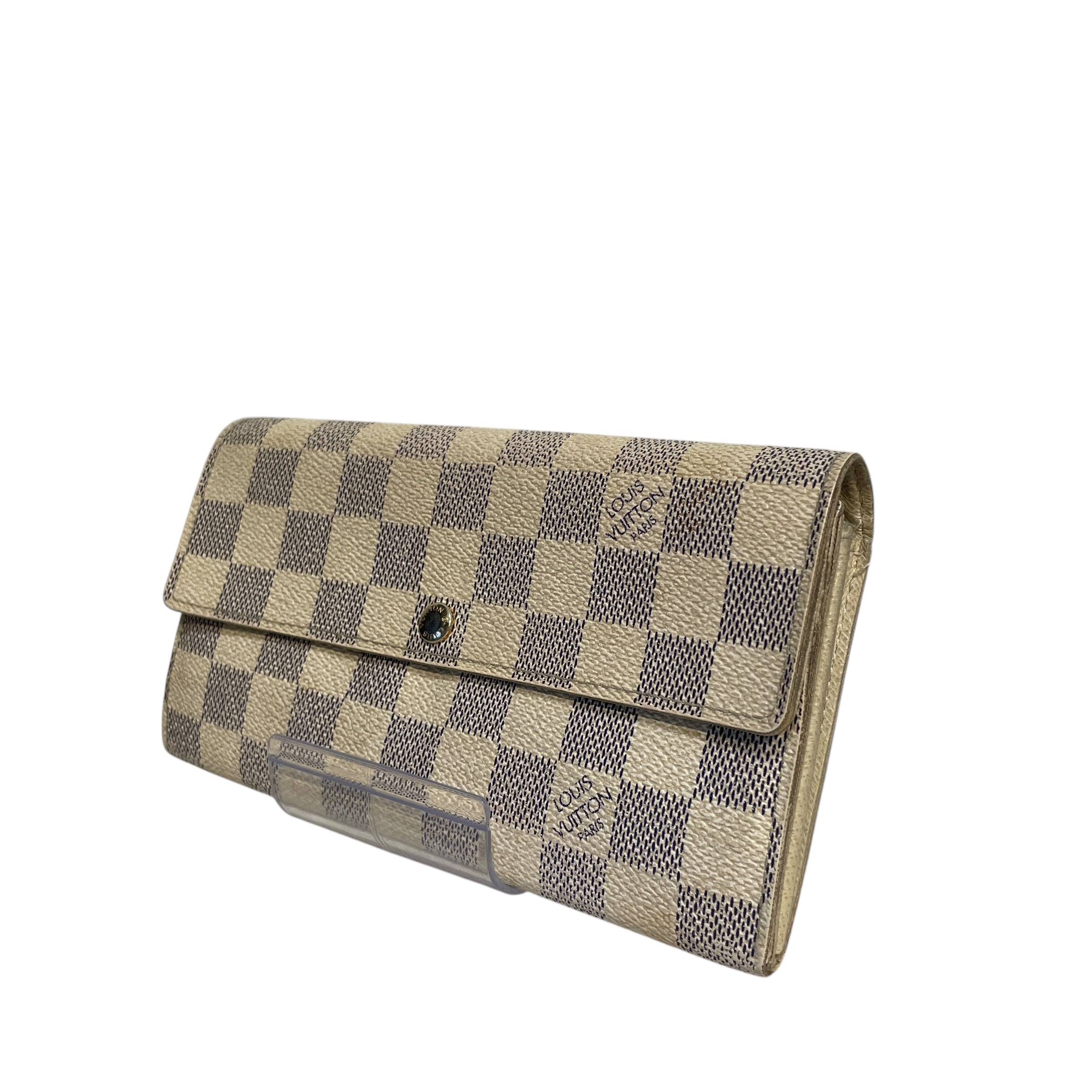 LOUIS VUITTON/Long Wallet/Monogram/Leather/CRM/Damier Azur Portefeuille Sarah