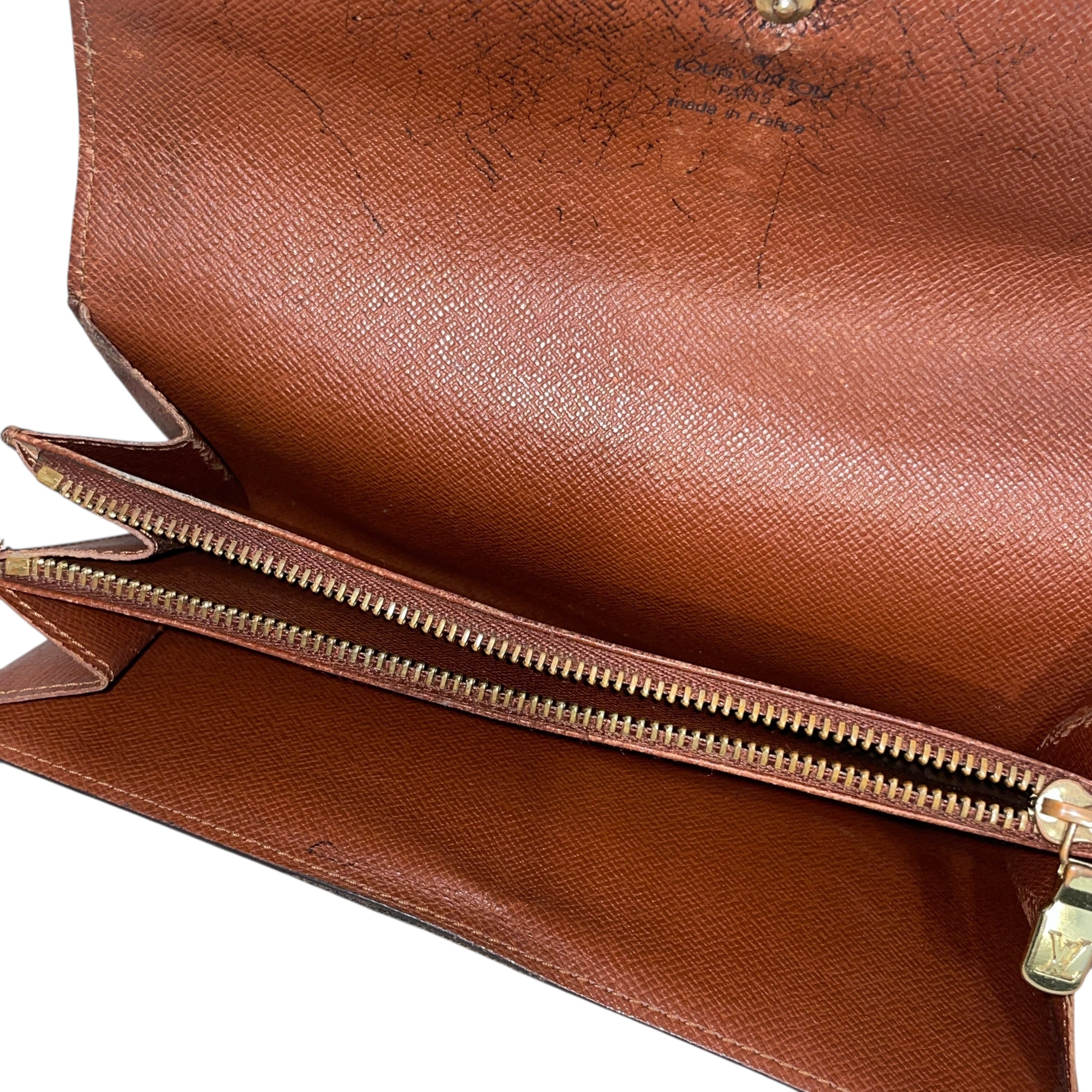 LOUIS VUITTON/Long Wallet/Monogram/Leather/BRW/Sarah Wallet