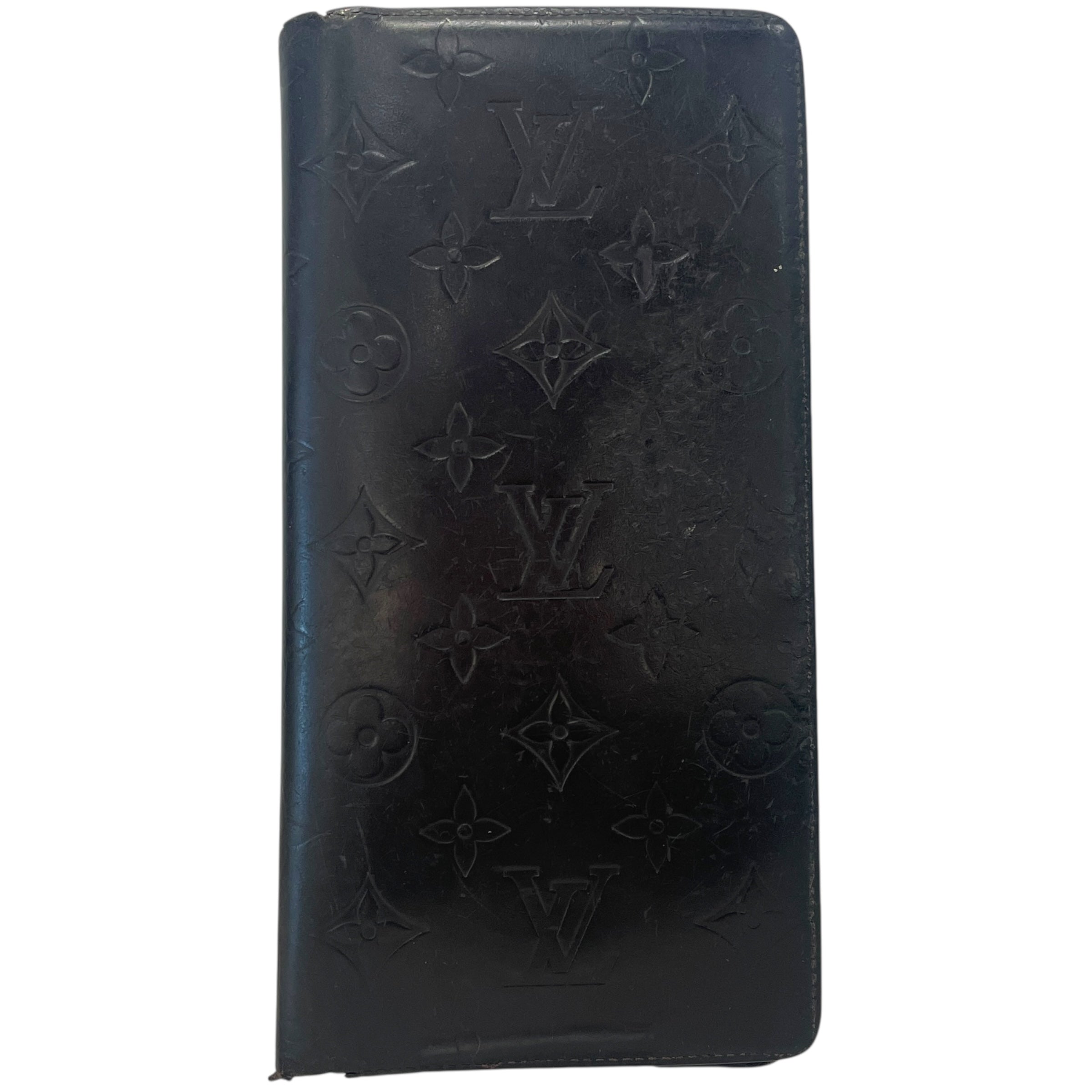 LOUIS VUITTON/Long Wallet/Monogram/Leather/BLK/Portefeuille Brazza