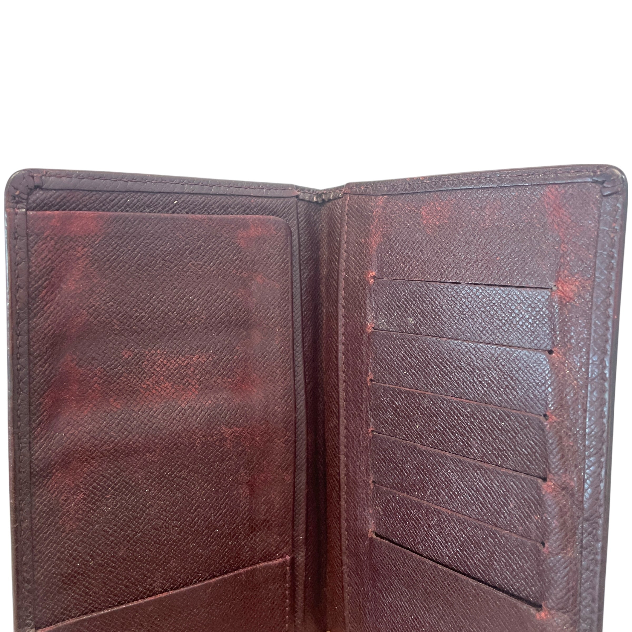 LOUIS VUITTON/Long Wallet/Leather/RED/Portefeuille Brazza