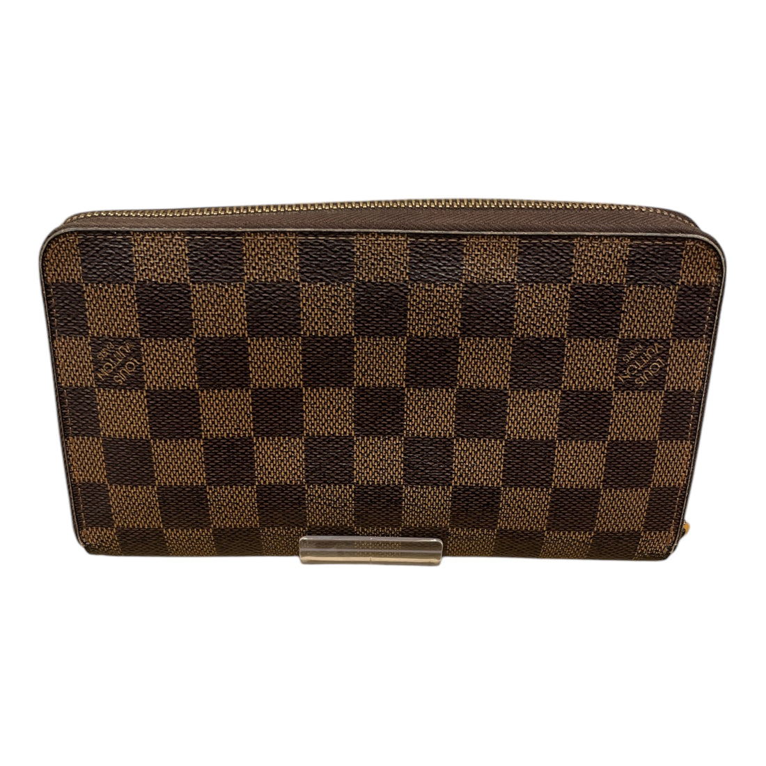 LOUIS VUITTON/Long Wallet/Leather/BRW/Damier Ebene Canvas