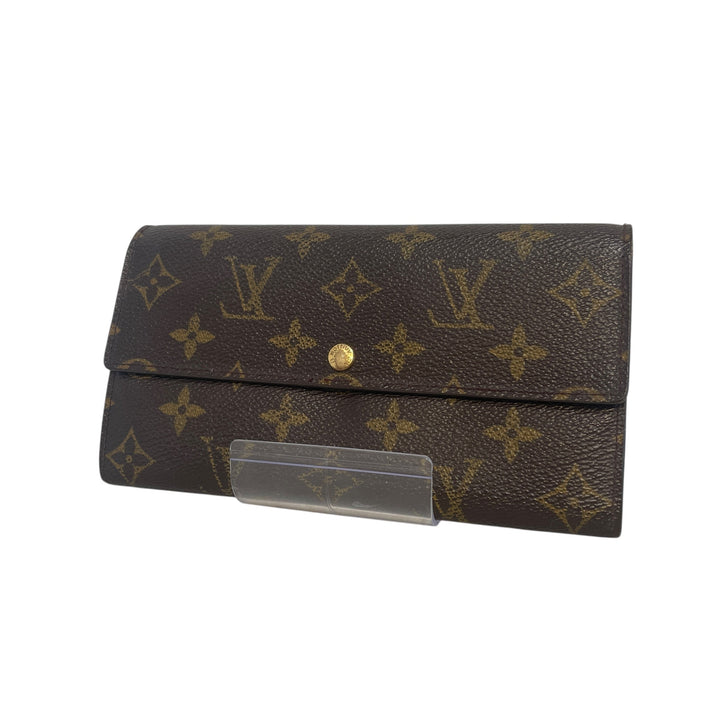 LOUIS VUITTON/Long Wallet/Monogram/Leather/BRW/Sarah