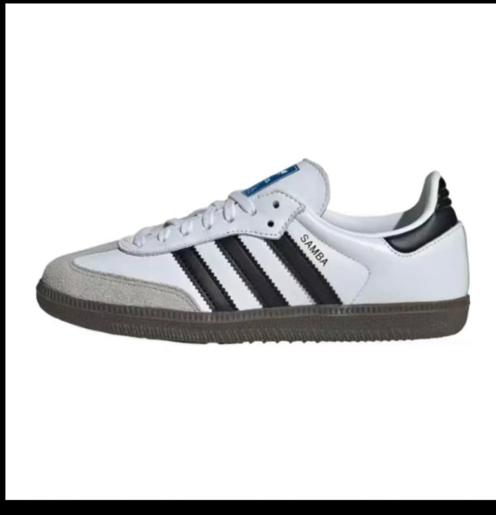 Adidas Samba OG Cloud White Core Black Youth Women's Closed Training Footwear for Athletic Running and Casual Fashion Wear