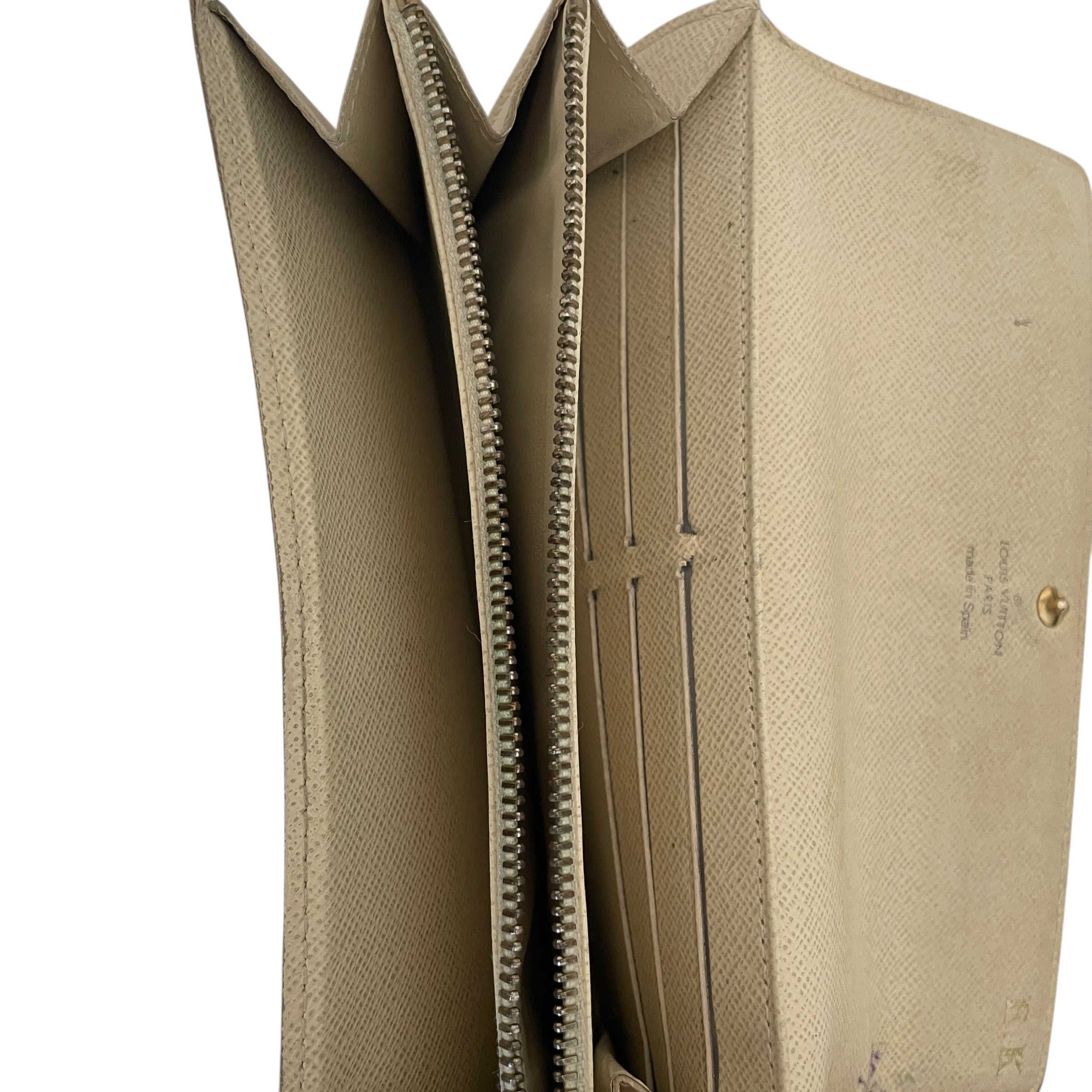 LOUIS VUITTON/Long Wallet/Monogram/Leather/CRM/Damier Azur Portefeuille Sarah