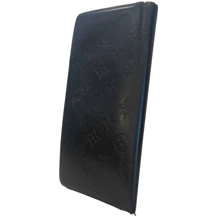 LOUIS VUITTON/Long Wallet/Monogram/Leather/BLK/Portefeuille Brazza