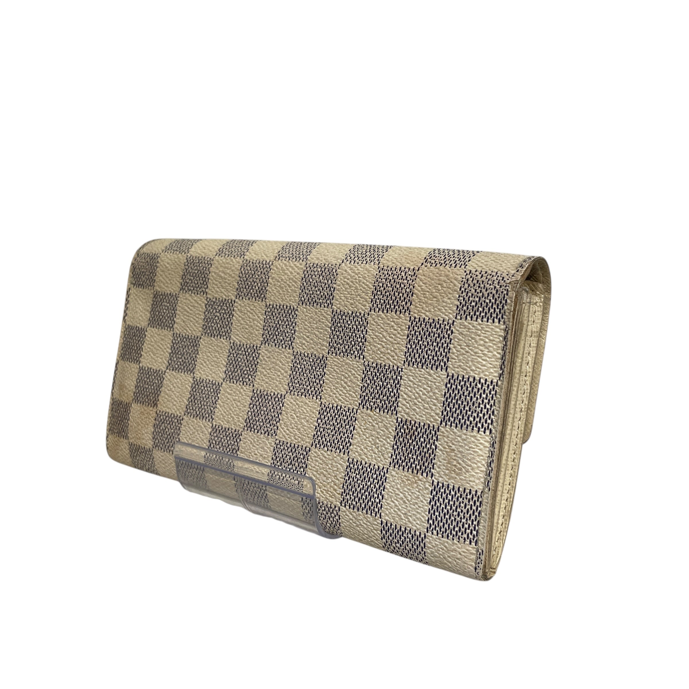 LOUIS VUITTON/Long Wallet/Monogram/Leather/CRM/Damier Azur Portefeuille Sarah