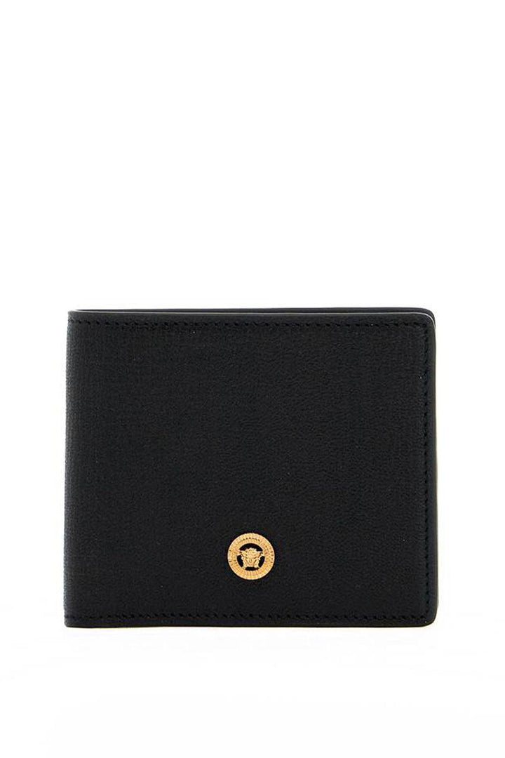 VERSACE Mini Grainy Leather Wallet with Medusa Emblem