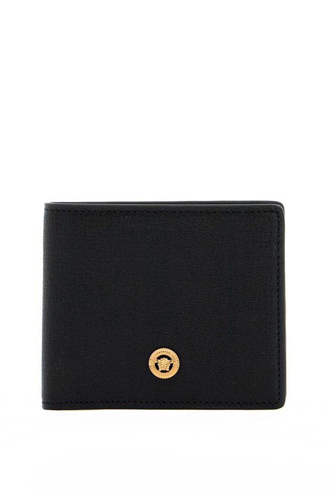 VERSACE Mini Grainy Leather Wallet with Medusa Emblem
