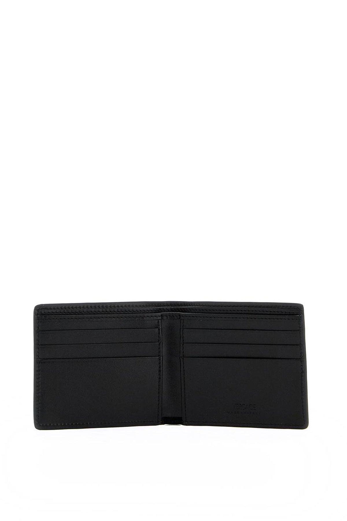 VERSACE Mini Grainy Leather Wallet with Medusa Emblem