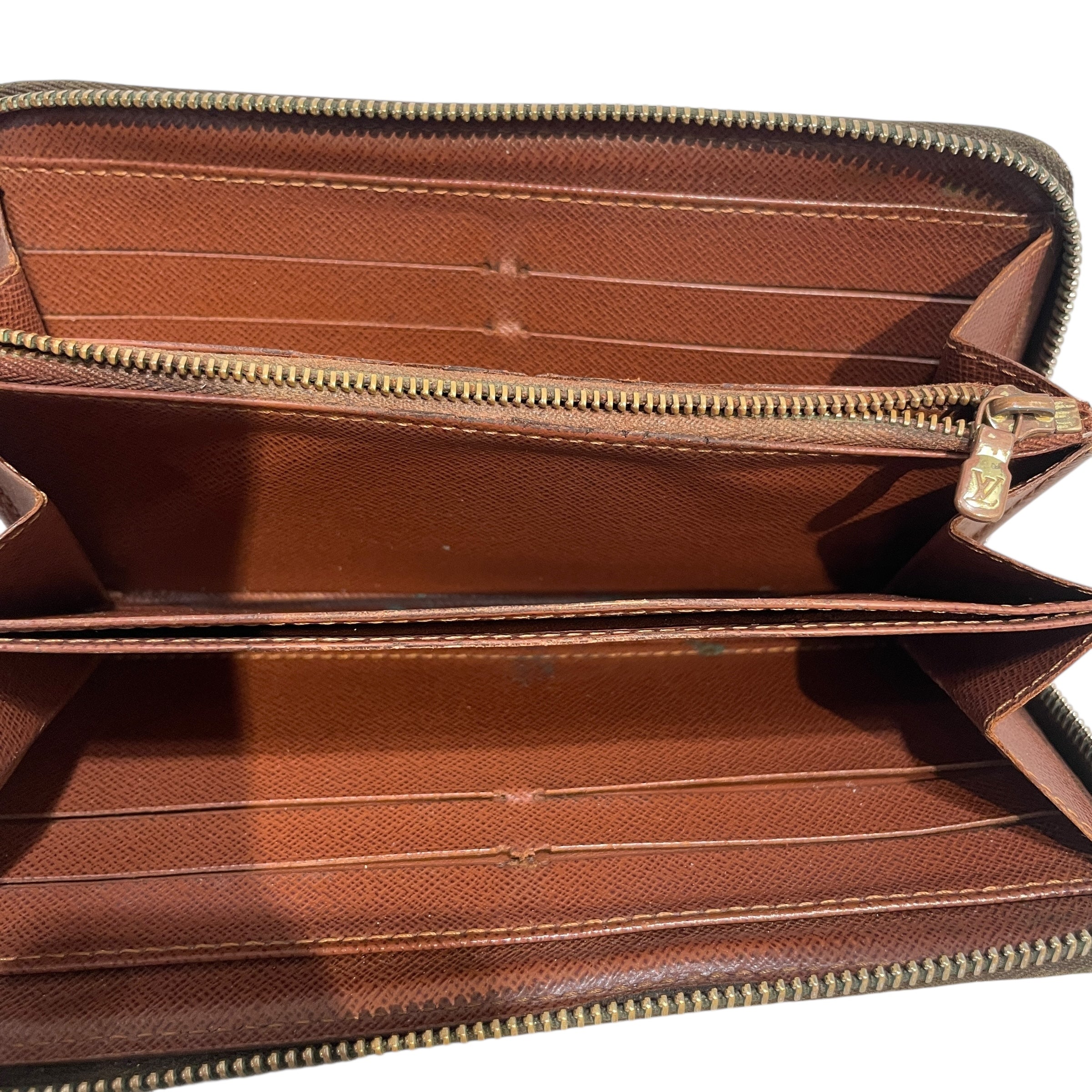 LOUIS VUITTON/Long Wallet/Monogram/Leather/BRW/Monogram Zippy