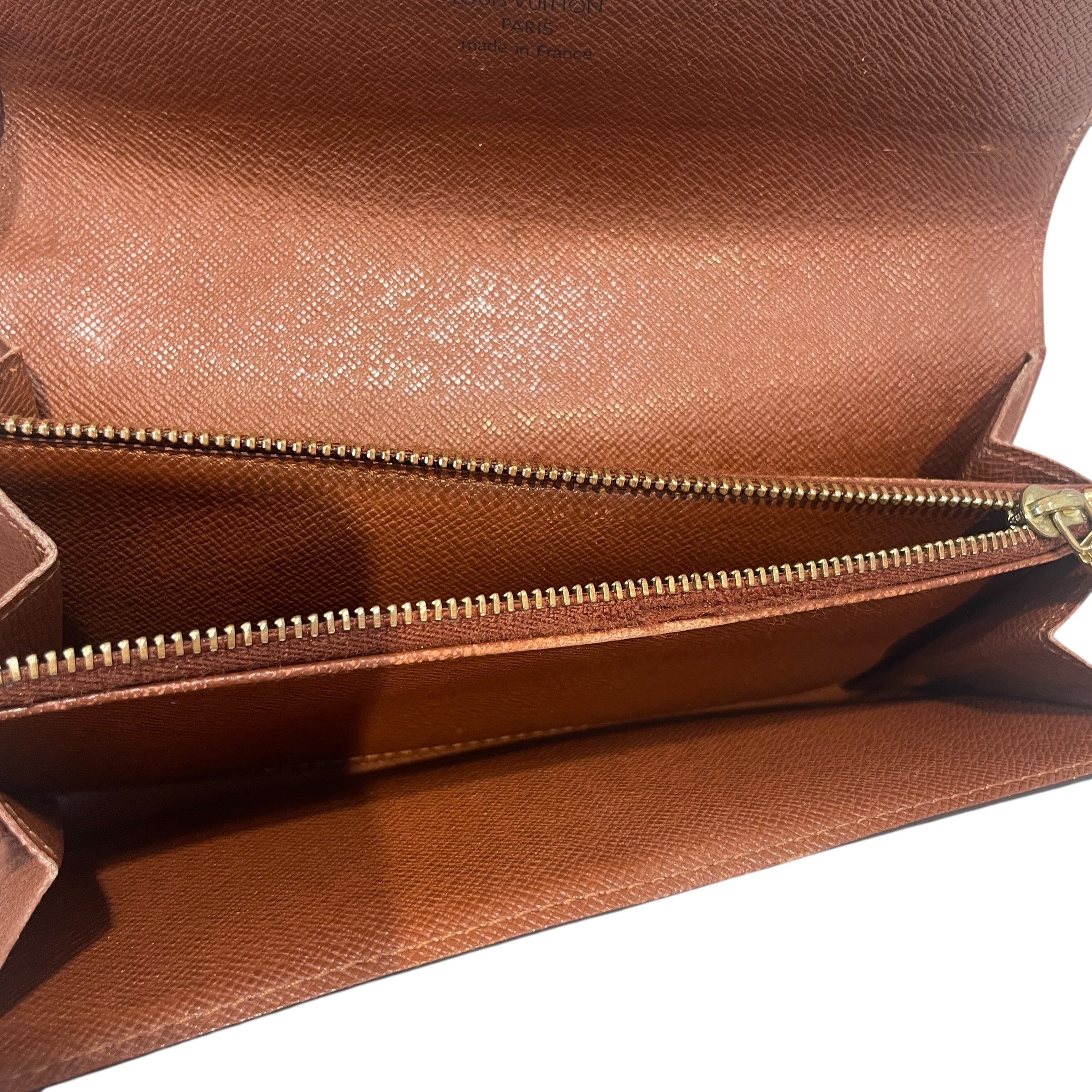 LOUIS VUITTON/Long Wallet/Monogram/Leather/BRW/Sarah