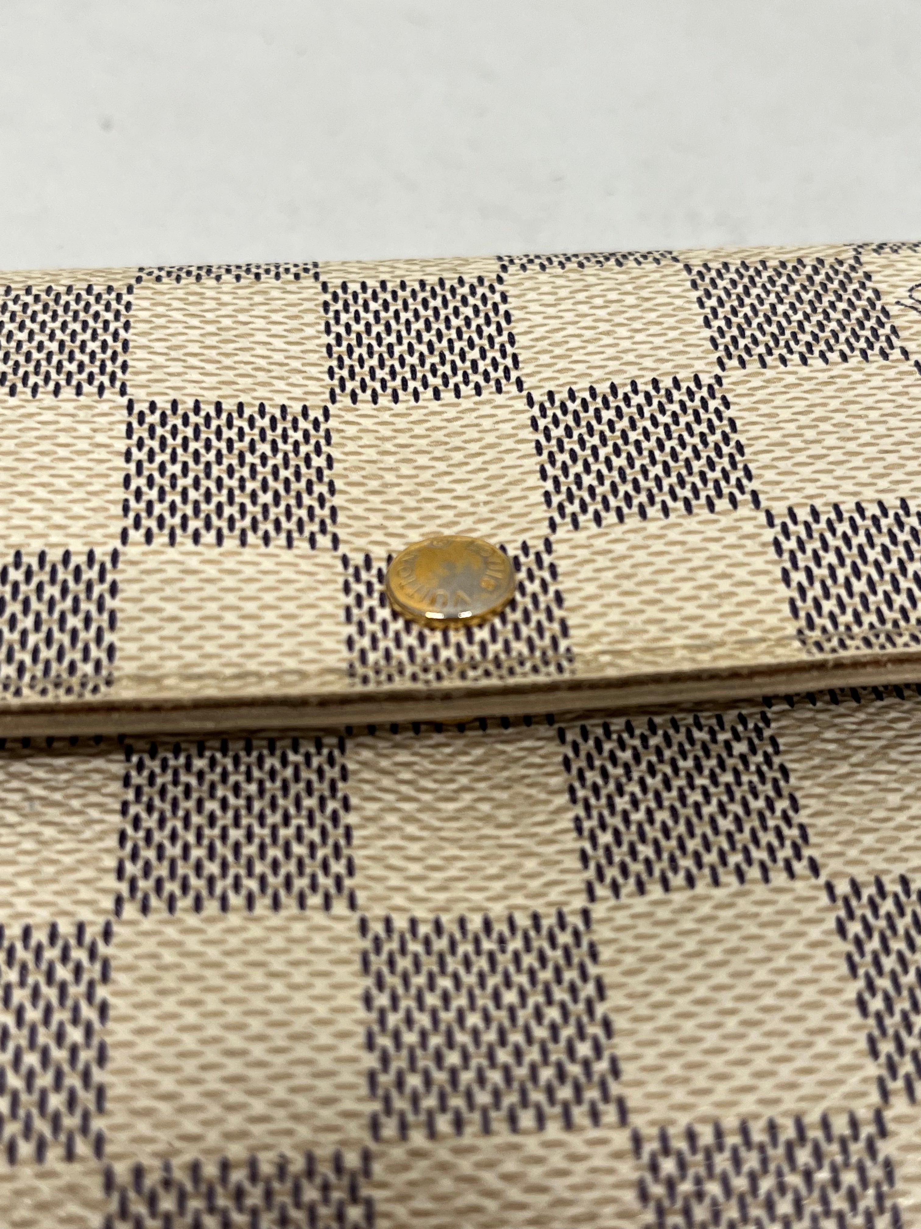 LOUIS VUITTON/Long Wallet/Monogram/Leather/WHT/SARAH LONG DAMIER AZUR