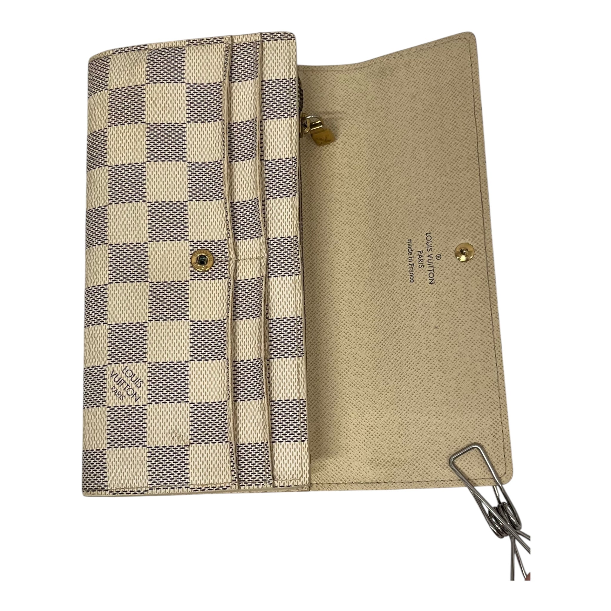 LOUIS VUITTON/Long Wallet/Monogram/Leather/WHT/SARAH LONG DAMIER AZUR