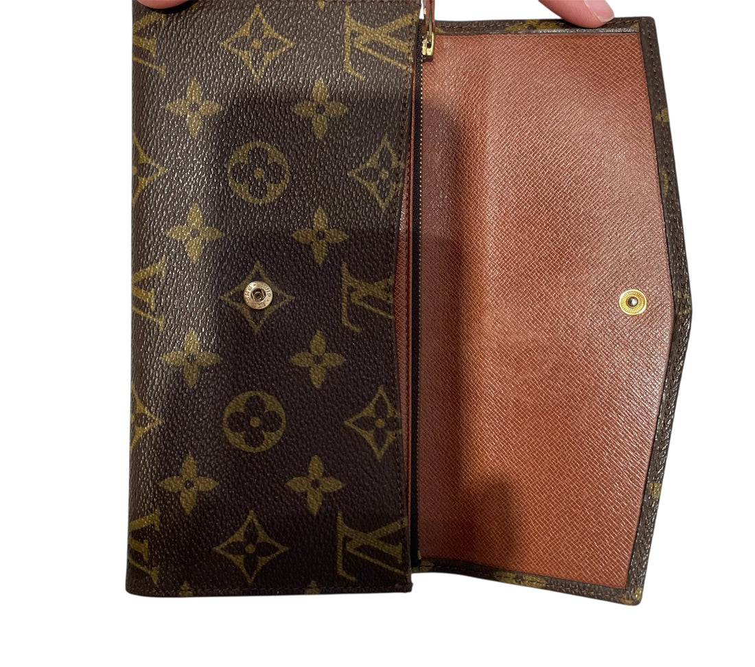 LOUIS VUITTON/Long Wallet/Monogram/Leather/BRW/LV Sarah Wallet