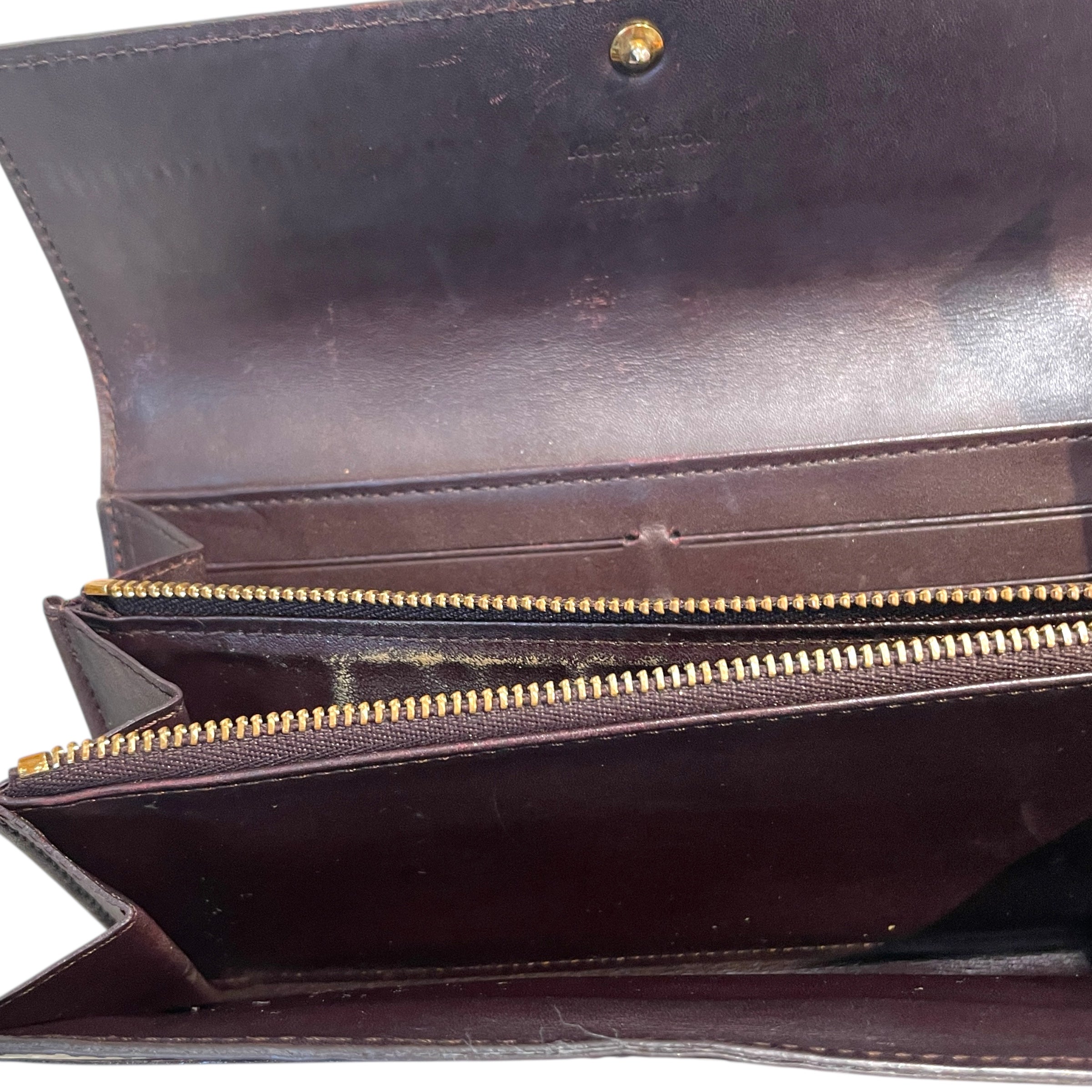 LOUIS VUITTON/Long Wallet/Monogram/Leather/BRD/Amarante Monogram Vernis Sarah