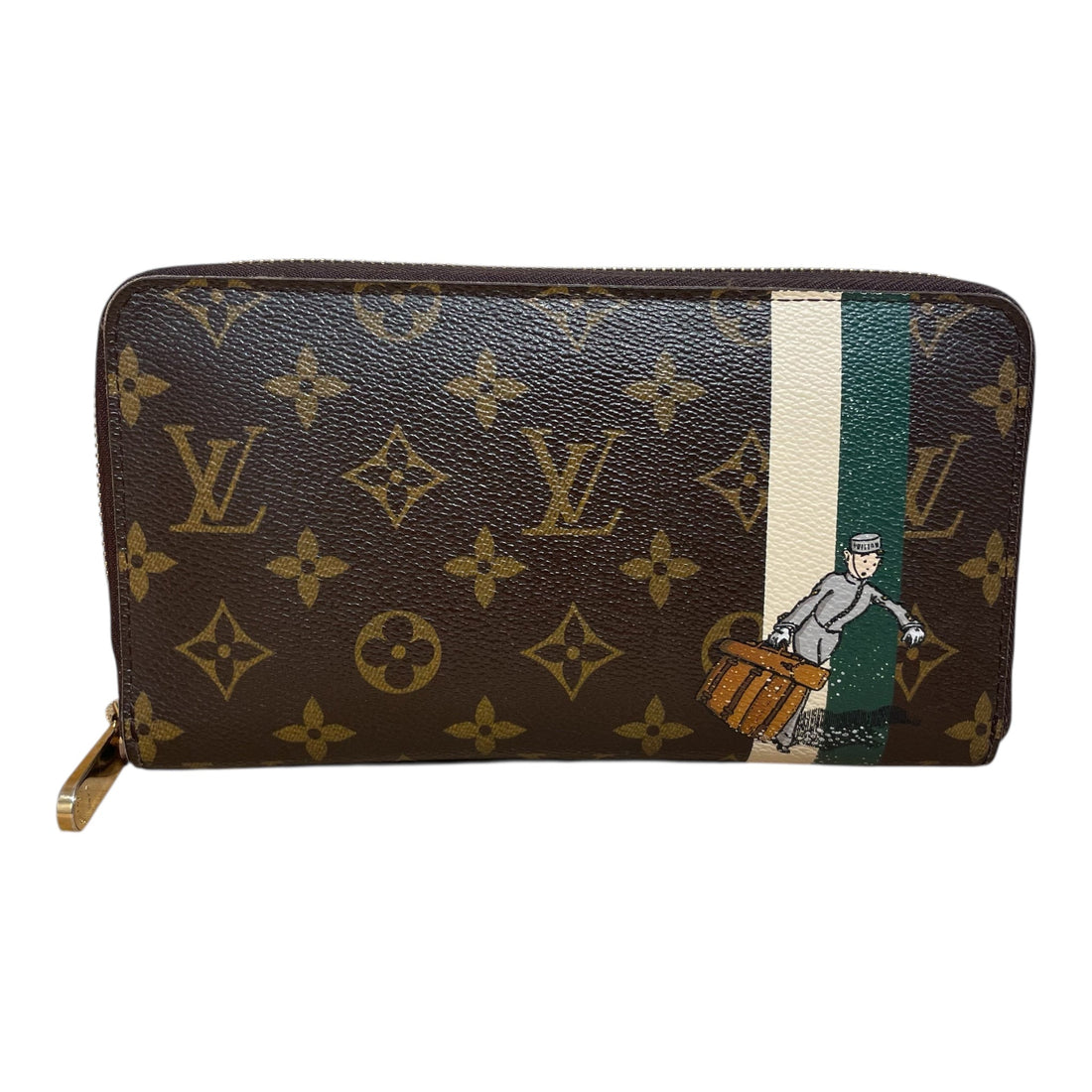 LOUIS VUITTON/Long Wallet/Monogram/Leather/BRW/groom zippy