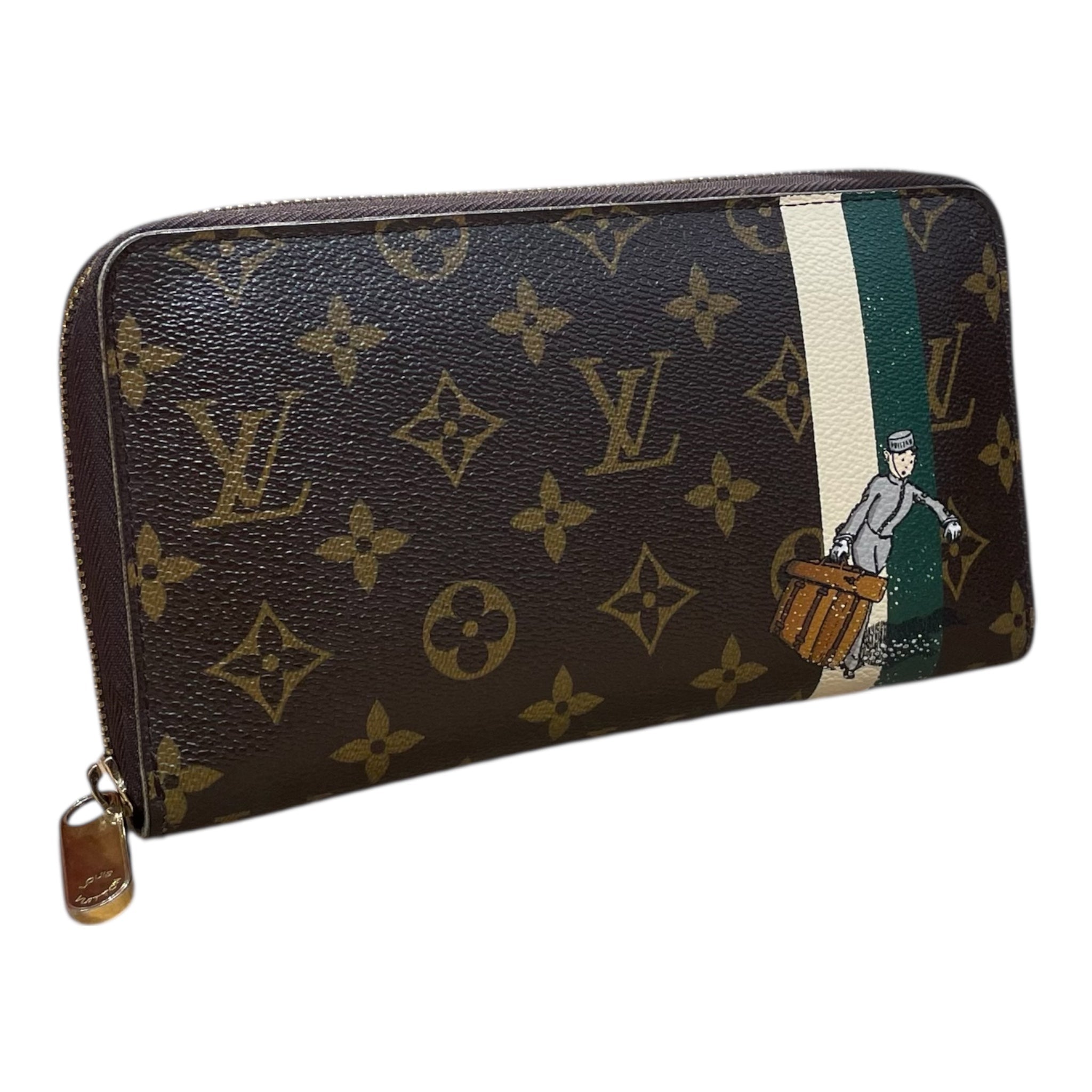 LOUIS VUITTON/Long Wallet/Monogram/Leather/BRW/groom zippy