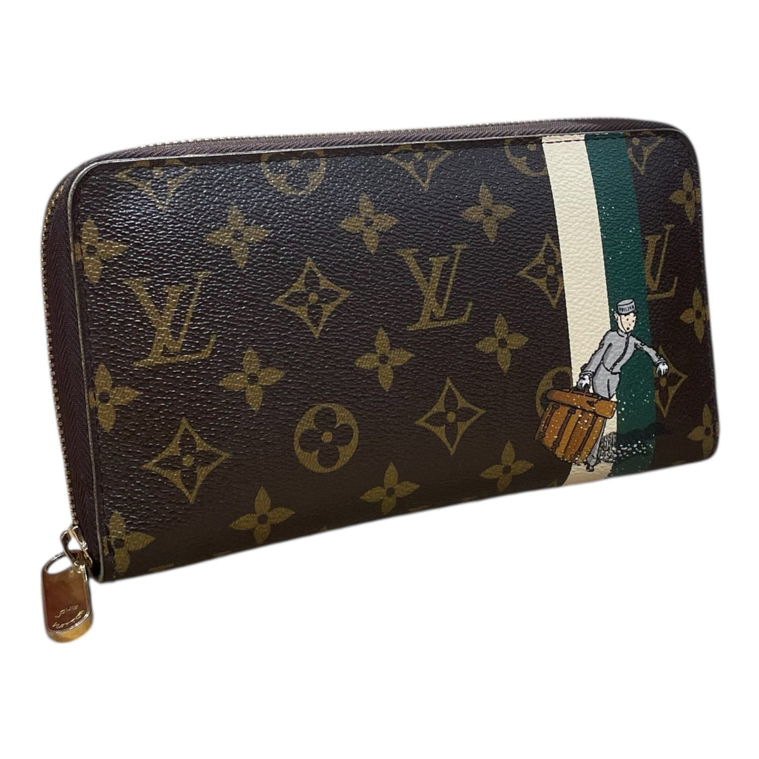 LOUIS VUITTON/Long Wallet/Monogram/Leather/BRW/groom zippy