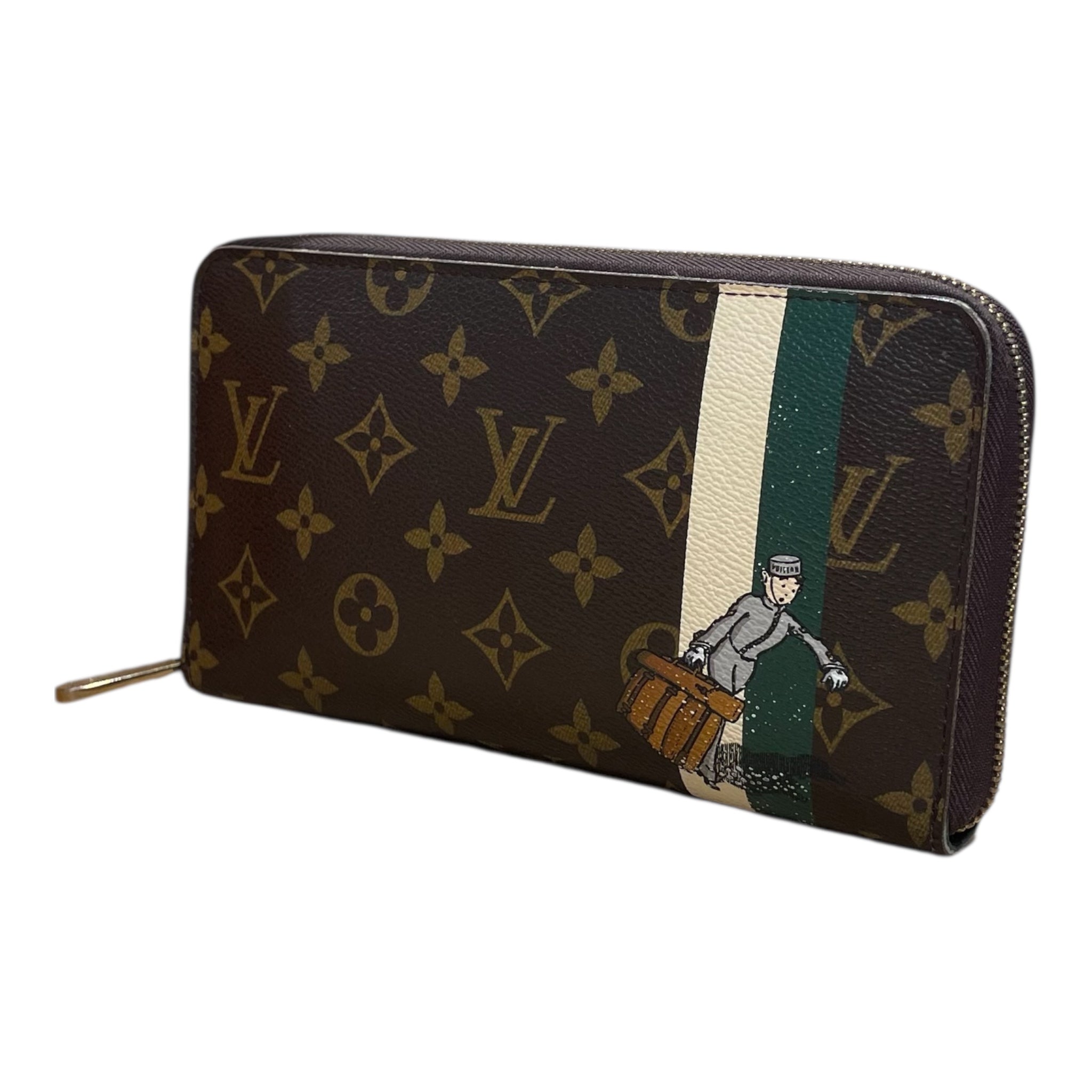 LOUIS VUITTON/Long Wallet/Monogram/Leather/BRW/groom zippy