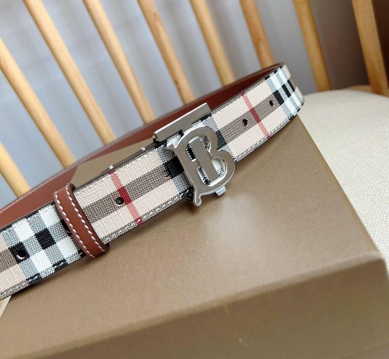 Burberry TB Belt E-Canvas & Leather Vintage