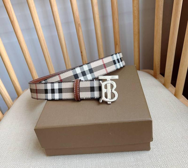 Burberry TB Belt E-Canvas & Leather Vintage