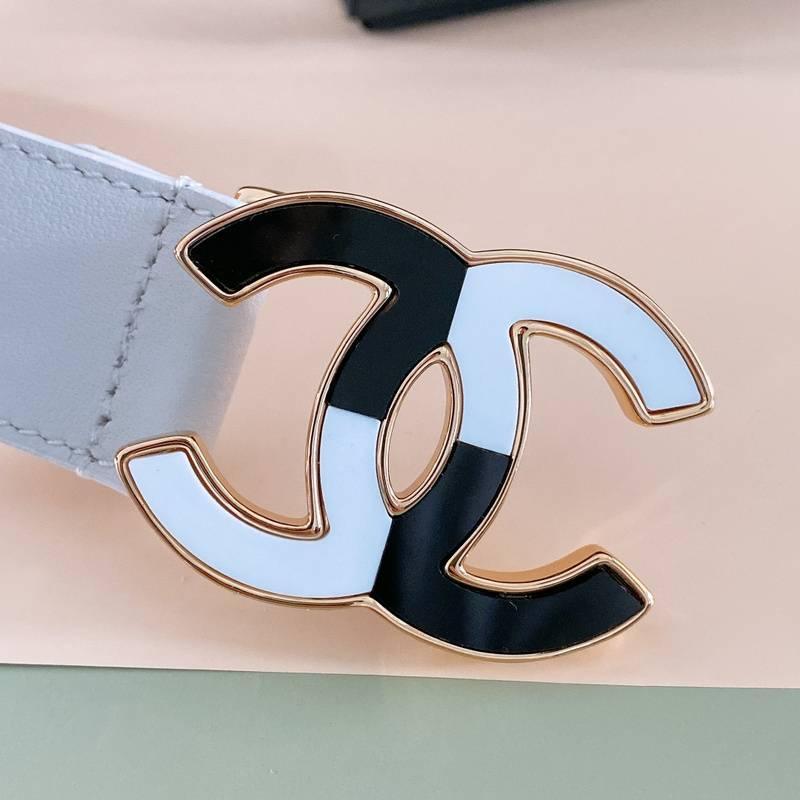 Chanel Women Logo Banding Belt 'White'
